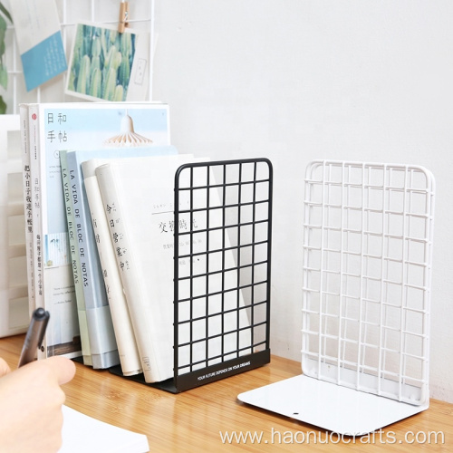 Simple grid book stand iron book holder bookshelf